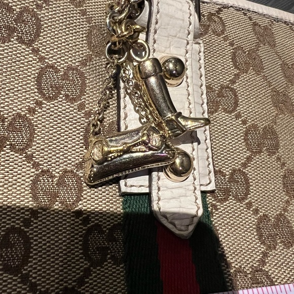 Auth GUCCI Sherry Tote Bag Beige Ivory GG Canvas Leather - Picture 7 of 16